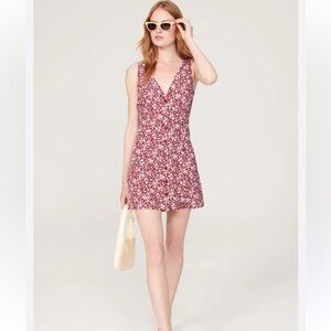 Reformation Red Floral Mini Dress great condition
